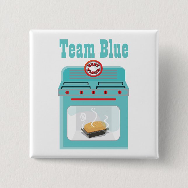 Bun in the Oven Team Blue Baby Shower pins (Front)