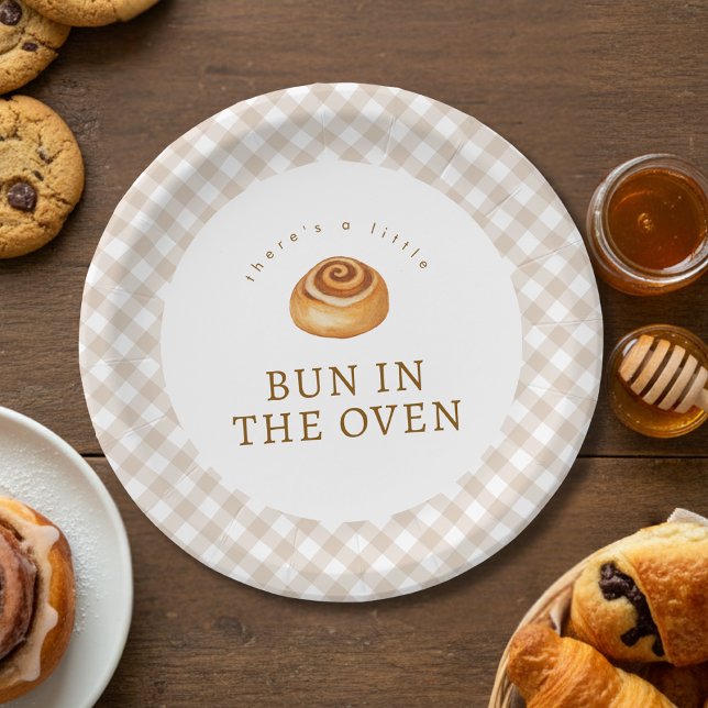 Bun In The Oven Watercolor Baby Shower Paper Plate (Creator Uploaded)