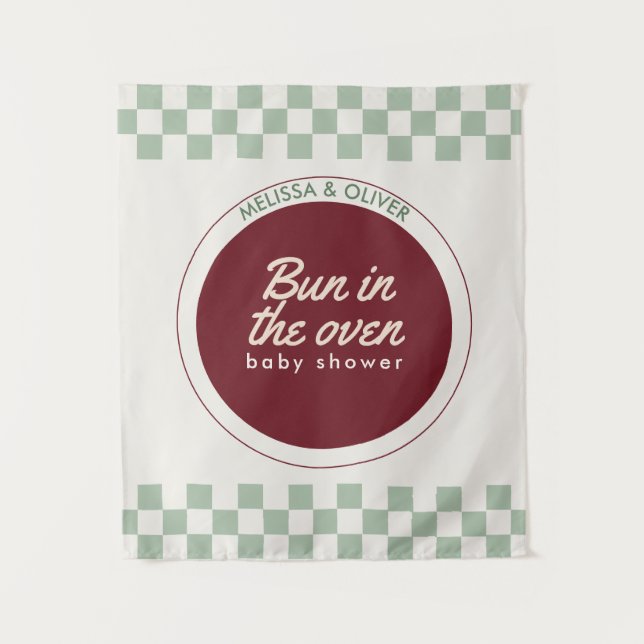 Bun in the oven welcome sign  tapestry (Front)