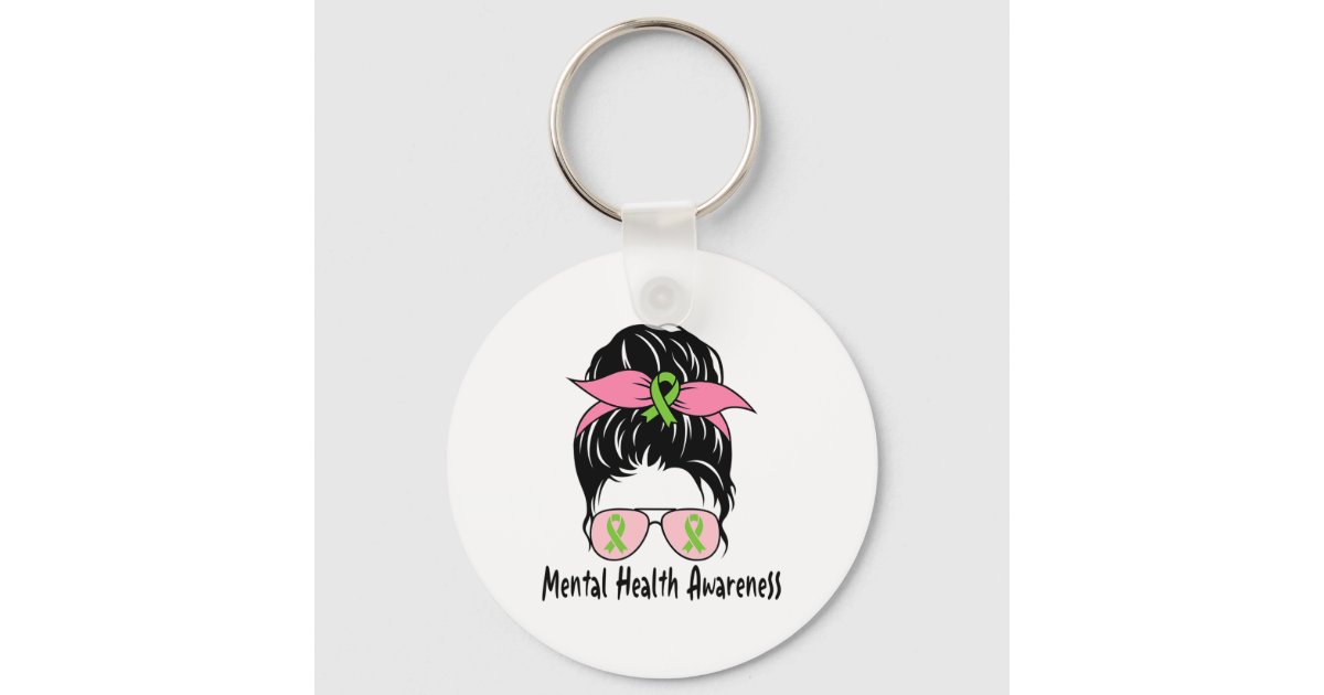 Key Tag Patterns Bun Mental Health Problems Gift Mental Health Awar Key Ring | Zazzle