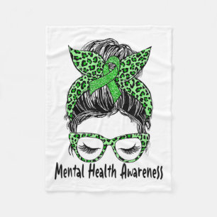 Bun Mental Health Problems Mental Health Awareness Fleece Blanket