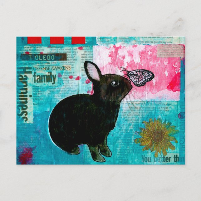 BUN N BUTTERFLY POSTCARD (Front)