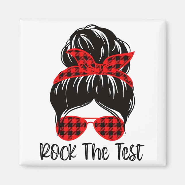 Bun Rock The Test Day 2023 Testing Day May Teacher Magnet (Front)