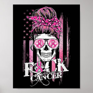 Bun Skull Breast Cancer Awareness Cancer Poster