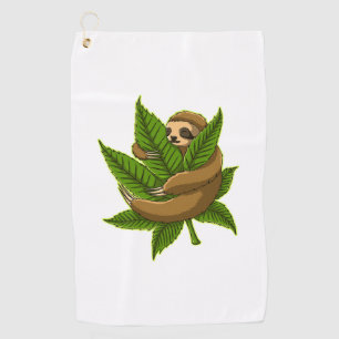 Bun Weed Sloth Golf Towel