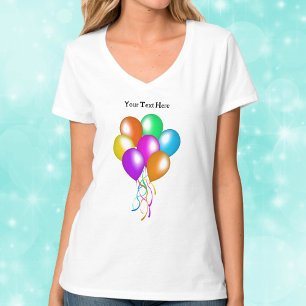Bunch Festive Bright Colourful Balloons Streamers T-Shirt