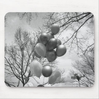 Bunch of balloons outdoors B&W low angle Mouse Mat