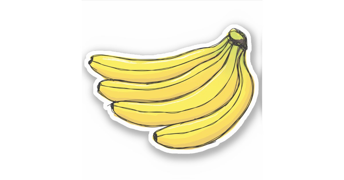 Bunch of bananas doodle drawing Zazzle