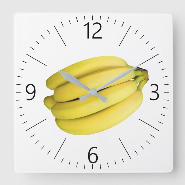 Bunch of bananas square wall clock (Front)