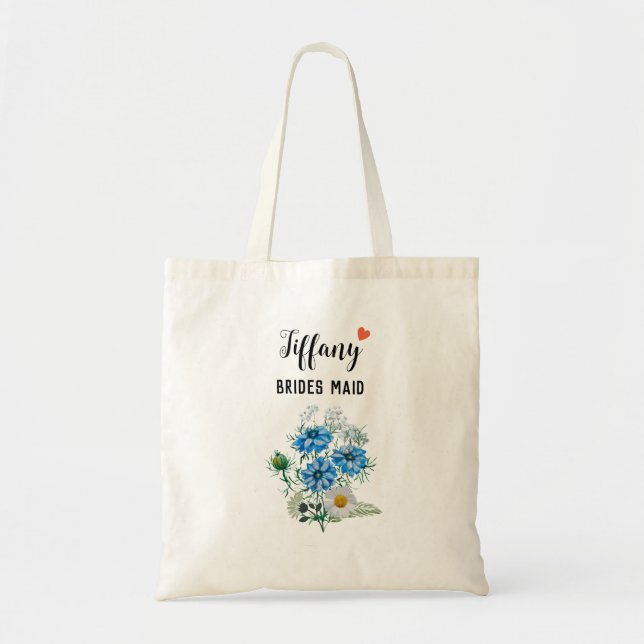  Bunch Of Blue white flowers Tote Bag (Front)