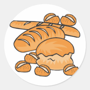 bunch of bread and rolls classic round sticker