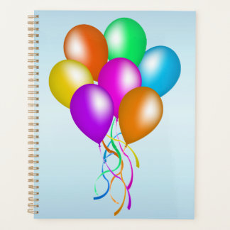 Bunch of Bright Vibrant Balloons Multi Colours Blu Planner