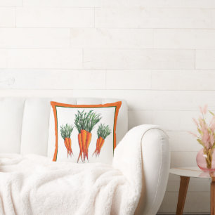 Bunch of Carrots Orange Vegetable Veggie Garden Cushion