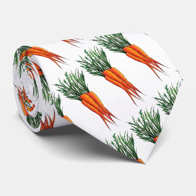 Bunch of Carrots Orange Vegetable Veggie Garden Tie (Rolled)