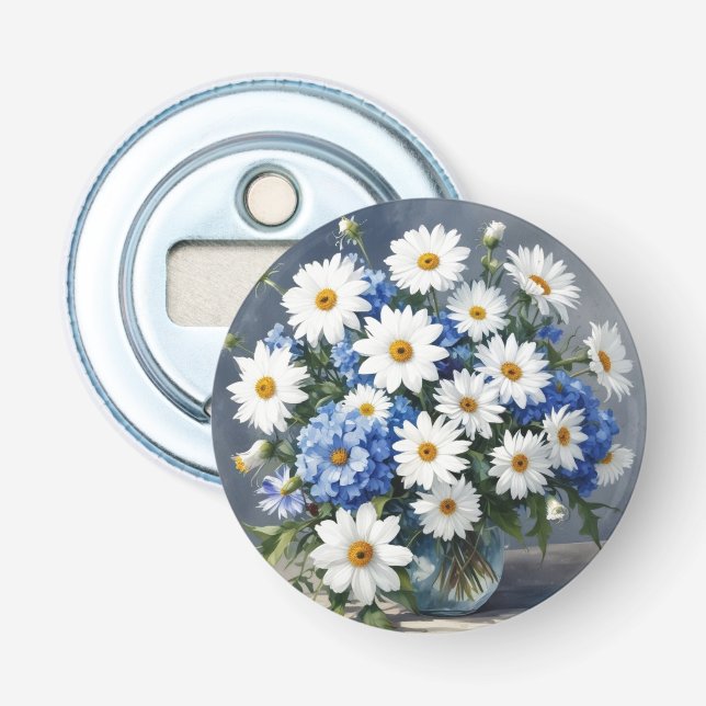 Bunch of Flowers Elegant Daisies Watercolor Bottle Opener (Front)