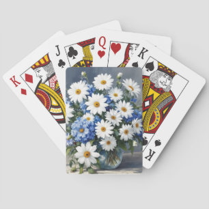 Bunch of Flowers Elegant Daisies Watercolor Playing Cards