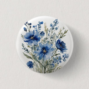 Bunch of Flowers Elegant Watercolor 3 Cm Round Badge