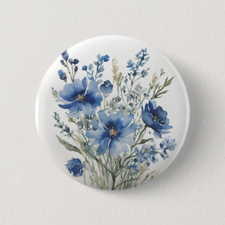 Bunch of Flowers Elegant Watercolor 6 Cm Round Badge