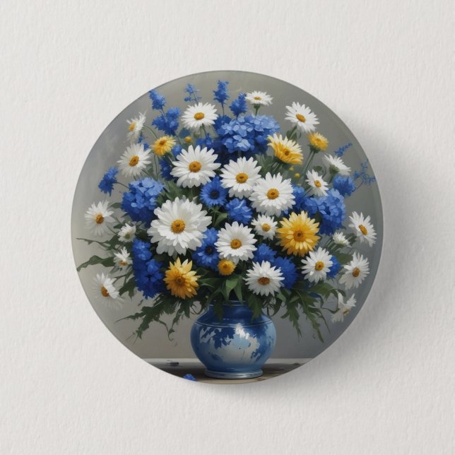 Bunch of Flowers Elegant Watercolor 6 Cm Round Badge (Front)
