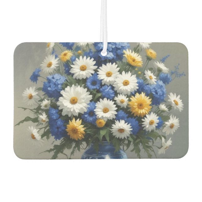 Bunch of Flowers Elegant Watercolor Car Air Freshener (Front)