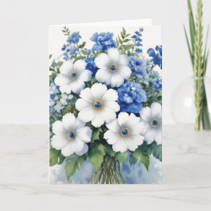 Bunch of Flowers Elegant Watercolor Card