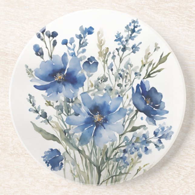 Bunch of Flowers Elegant Watercolor Coaster (Front)