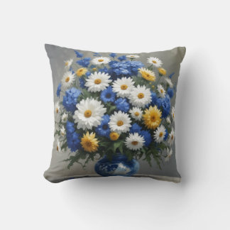 Bunch of Flowers Elegant Watercolor Cushion