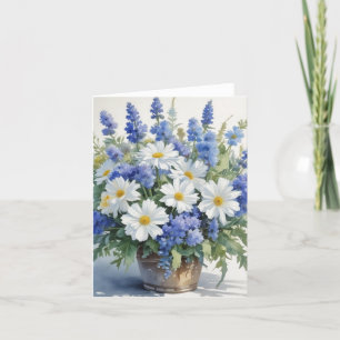 Bunch of Flowers Elegant Watercolor Holiday Card