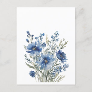 Bunch of Flowers Elegant Watercolor Holiday Postcard