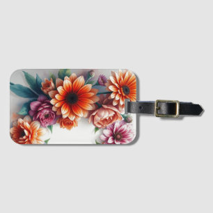 Bunch of Flowers Elegant Watercolor Luggage Tag
