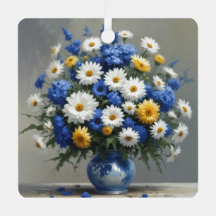 Bunch of Flowers Elegant Watercolor Metal Tree Decoration