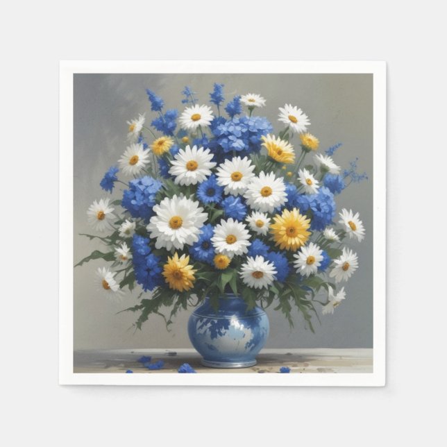 Bunch of Flowers Elegant Watercolor Napkin (Front)