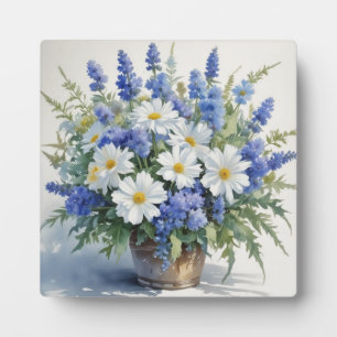 Bunch of Flowers Elegant Watercolor Plaque