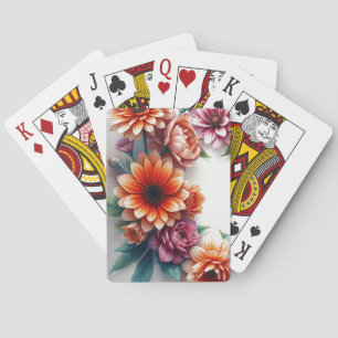 Bunch of Flowers Elegant Watercolor Playing Cards