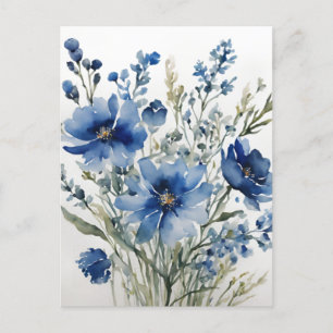 Bunch of Flowers Elegant Watercolor Postcard
