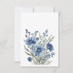 Bunch of Flowers Elegant Watercolor Thank You Card