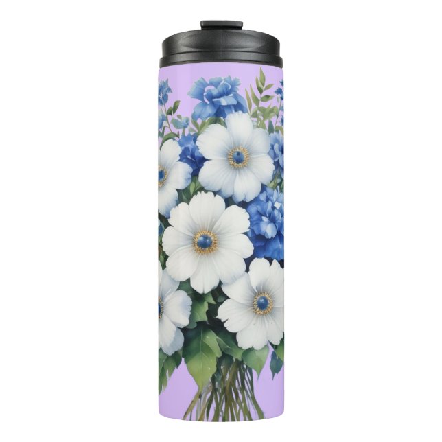 Bunch of Flowers Elegant Watercolor Thermal Tumbler (Front)