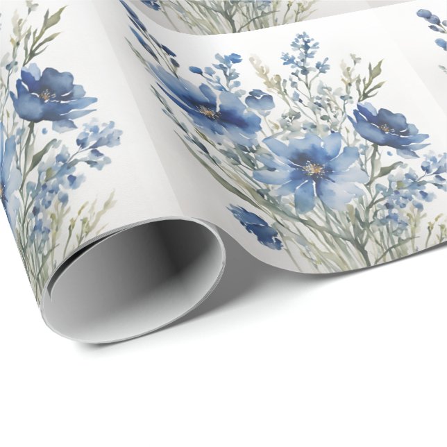 Bunch of Flowers Elegant Watercolor Wrapping Paper (Roll Corner)