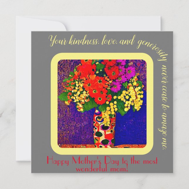 Bunch of flowers in a vase - happy mother’s day card (Front)