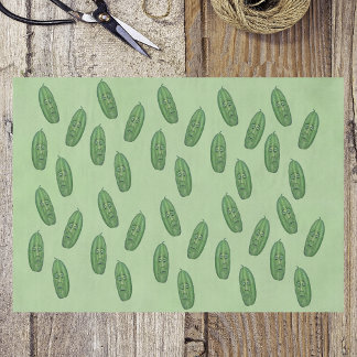 Bunch of Funny Green Pickles Surprised Faces green Tissue Paper