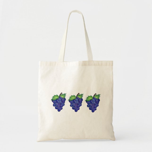 Bunch of Grapes Purple Grape Fruit Foodie Tote Bag (Front)