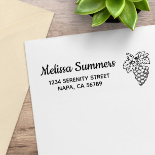 Bunch of Grapes Return Address Rubber Stamp