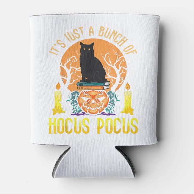 Bunch of Hocus Pocus Black Cat Can Cooler (Front)