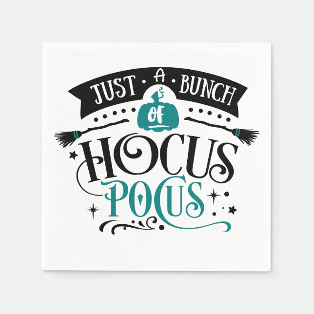 Bunch of Hocus Pocus Halloween Typography Napkins (Front)