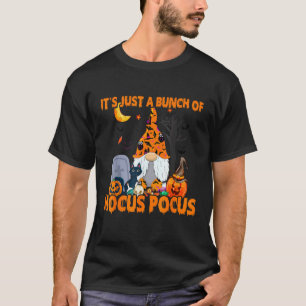 Bunch Of Hocus Pocus Pumpkin Gnome Bats Scary Cat  T-Shirt