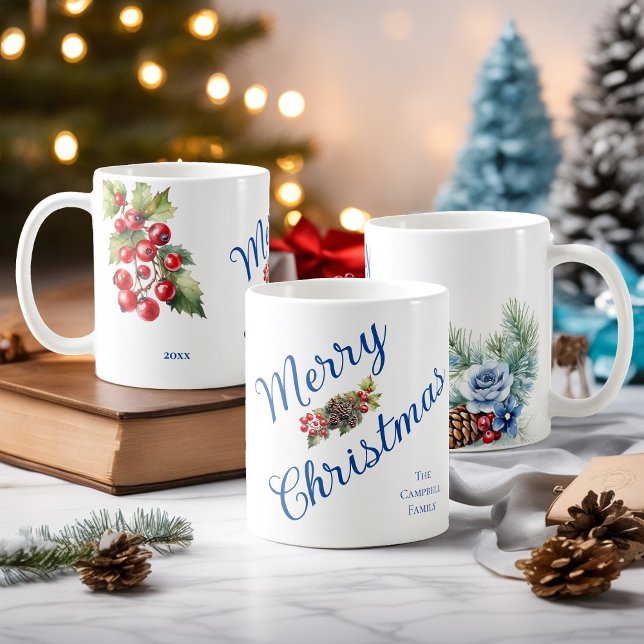 Bunch of Holly Berries Family Name Christmas Year  Coffee Mug (Creator Uploaded)