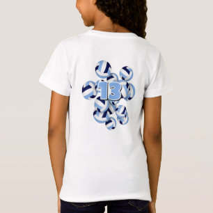 bunch of navy lt blue volleyballs athlete name T-Shirt