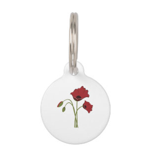 Bunch of Poppies Pet Tag