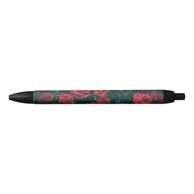 Bunch of red roses black ink pen (Front)