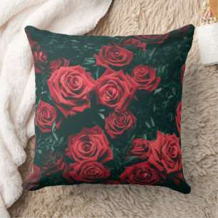 Bunch of red roses cushion